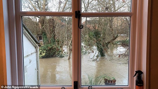 The view from Roger Elliott's home, which has been flooded with sewage-contaminated water several times