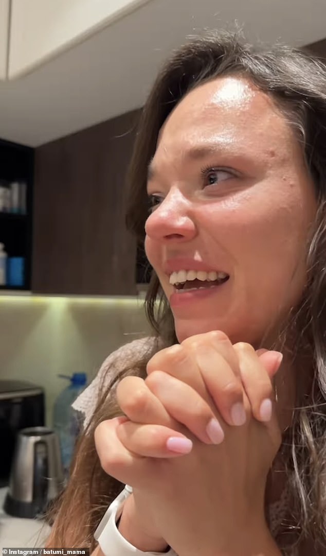 Footage from her Instagram reel showed Kristina looking excited and happy that her husband was returning home
