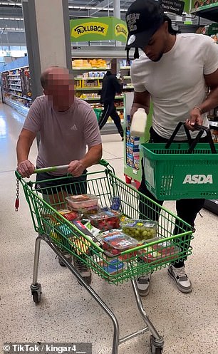 But when he carried out this stunt at an Asda in Wales it caused a physical confrontation after a man grabbed his shopping back before calling him a 'c***'