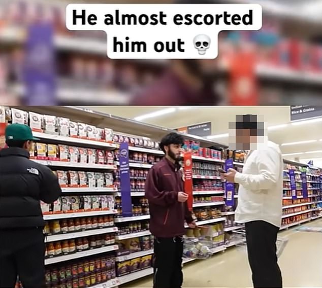 A YouTuber posing as a Sainsbury's employee telling a customer he had to leave because he has 'bad breath'
