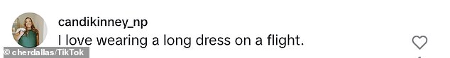 Viewers took to the comment section to share their own thoughts, while some were all for the long dress others said it would be a safety hazard in an emergency