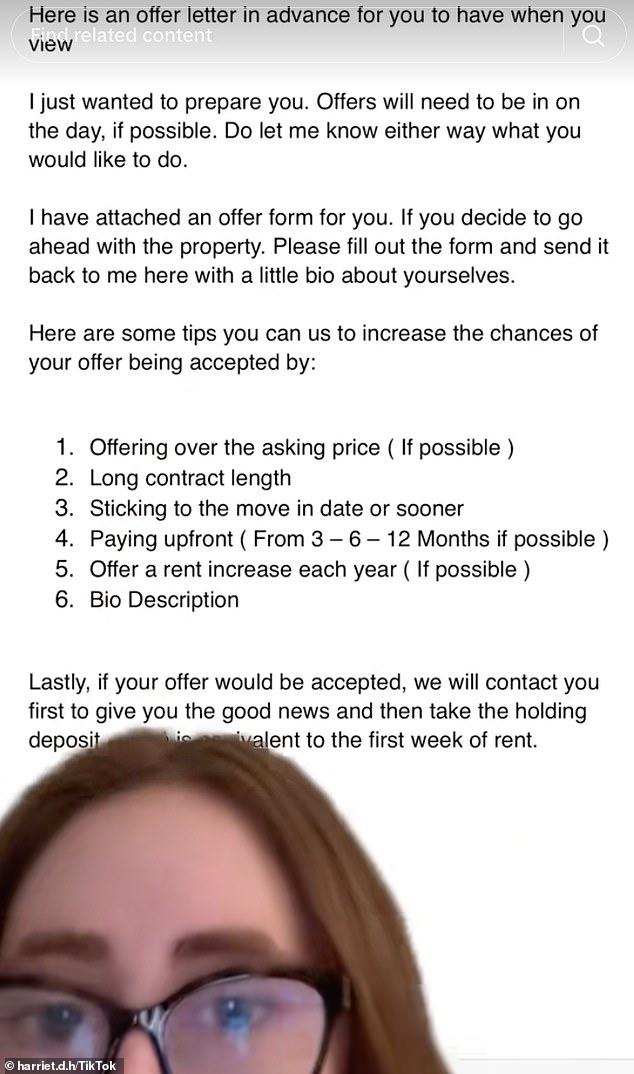 Taking to her TikTok @harriet.d.h , the woman said we have to 'do something to stop estate agents' as they are absolutely 'out of control'