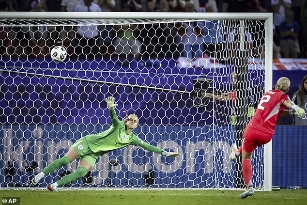 Swedish goalkeeper Jennifer Falk saved four of seven penalties but her own went over the bar