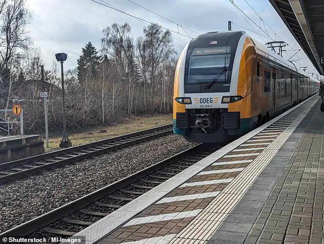 Dubbed The Kensington Treaty, the agreement is said to 'fundamentally change how millions of people travel,' with hopes the rail link will be up and running by the early 2030s (Pictured: a train of the regional express line RE 1 to Eisenhüttenstadt)