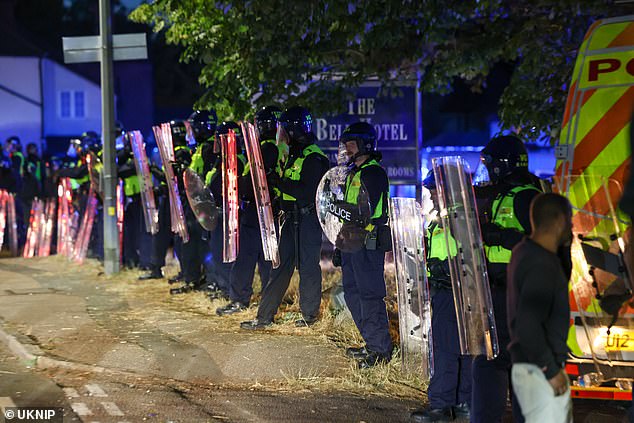 The violent clashes prompted the deployment of over 180 police officers from Essex Police, the Metropolitan Police, and Hertfordshire Constabulary