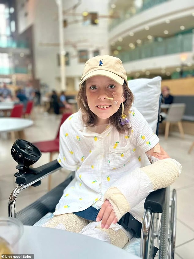 The youngster lost her right arm and both her legs to the infection