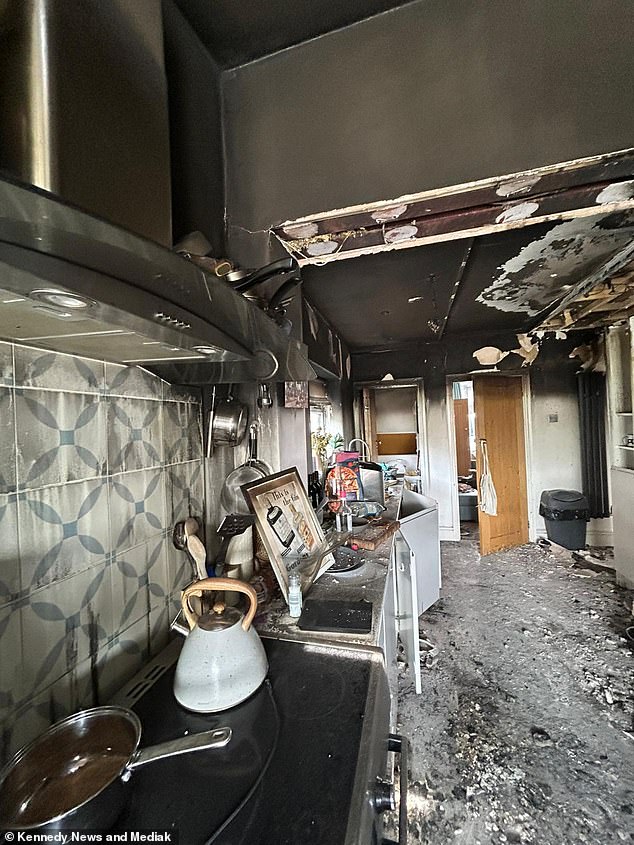 The nurse said her open plan living room, kitchen area was gone as was a study, and a bedroom and said her living room was 'ruined'