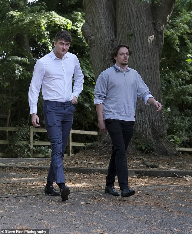 Twin brother Gabriel Shemirani (left) and former boyfriend to Paloma Ander Harris (right) attend today's inquest