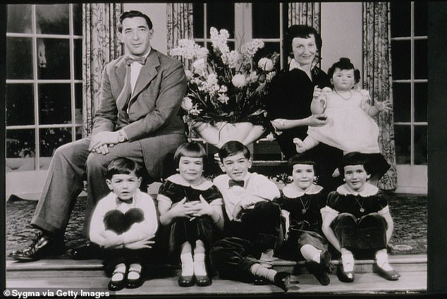 The Maxwell family pictured in 1954. Ghislaine's father was media tycoon Robert Maxwell