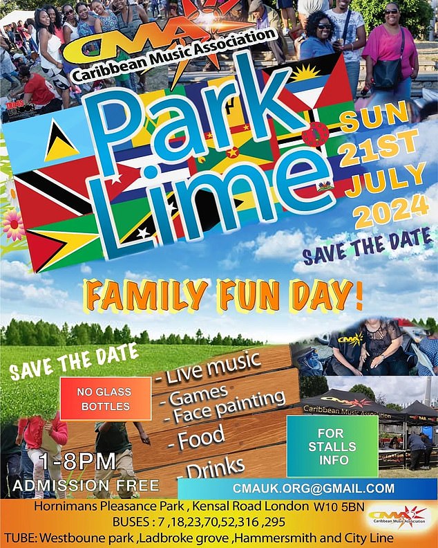 Rene died at the scene following the shooting at 'Park Lime', which is an annual pre-Notting Hill Carnival event organised by the Caribbean Music Association featuring DJs and stalls