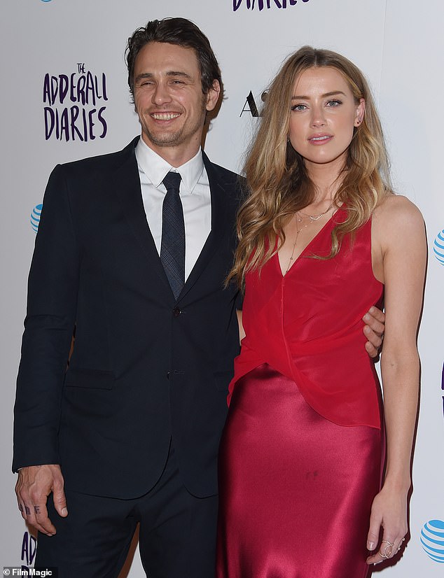 Amber said Johnny was jealous of her working with actor James Franco (above) on the movie The Adderall Diaries