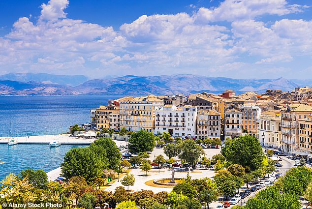 Corfu (pictured) and Madeira have also had rises of more than 13 per cent to now rank among the most expensive places