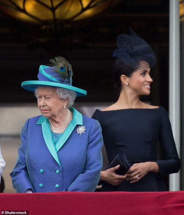 The Queen and Meghan on the balcony of Buckingham Palace in July 2018. By all accounts the Queen had liked Meghan upon their first meeting