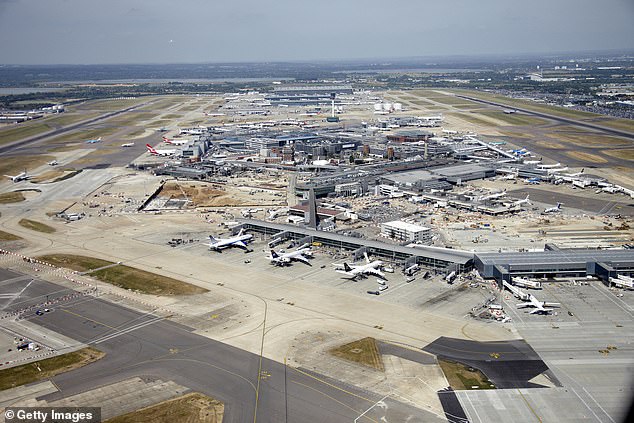 Virgin Flight VS008 was met at Heathrow's Terminal 3 at 10am on Monday by a large group of waiting police officers and 8 unruly boys and 1 girl were arrested and taken into custody. Pictured: Heathrow Airport
