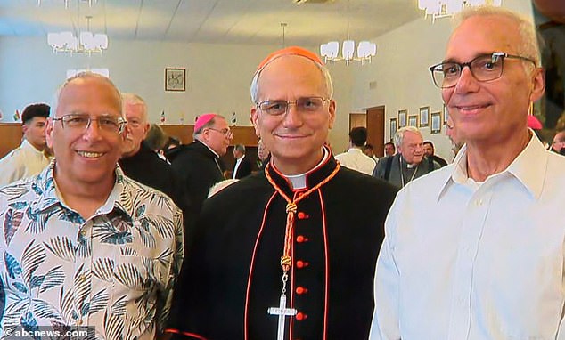 Pope Leo, seen center, is as comfortable quoting Scripture as he is solving Wordle puzzles with his brothers, Louise, left, and John, right, back in Illinois