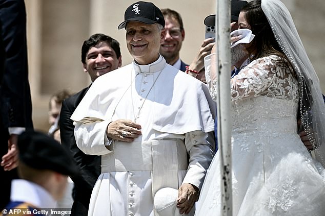 Pope Leo XIV was seen wearing a Chicago White Sox baseball team cap last month as he mets newly wedded couples in St Peter's Square at the Vatican