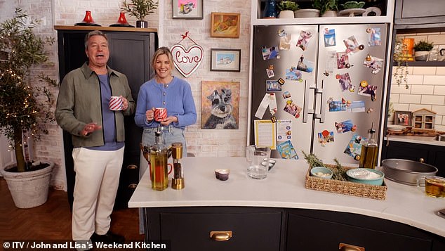 On the programme, the married couple made four dishes with five ingredients, which includes a garlic and rosemary focaccia, pink spaghetti, chicken and peanut butter scissor-cut noodles followed by banana doughnuts