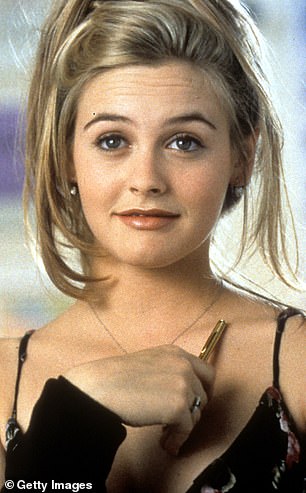The Los Angeles-based actress, who played leading lady Cher Horowitz, is known for her iconic movie line 'Ugh, as if!' in the 1995 movie (pictured)