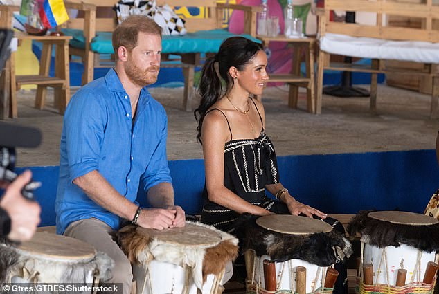 Harry's flushed face and body language showed he was struggling with the heat - as well as keeping up with the lesson