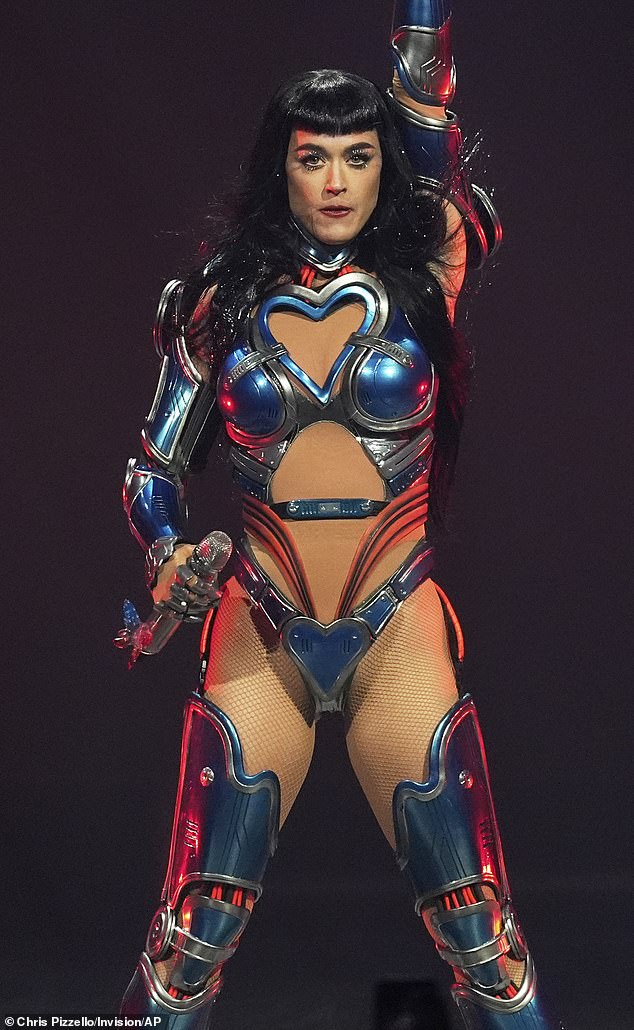 Katy's dangerous moment comes after she was left overwhelmed with emotion during her Lifetimes tour stop in Los Angeles on Tuesday night