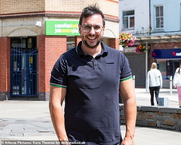 Aled Williams, 34, (pictured) said the only places still busy are the banks or the Specsavers where he works and he understands why no one wants to come to the town