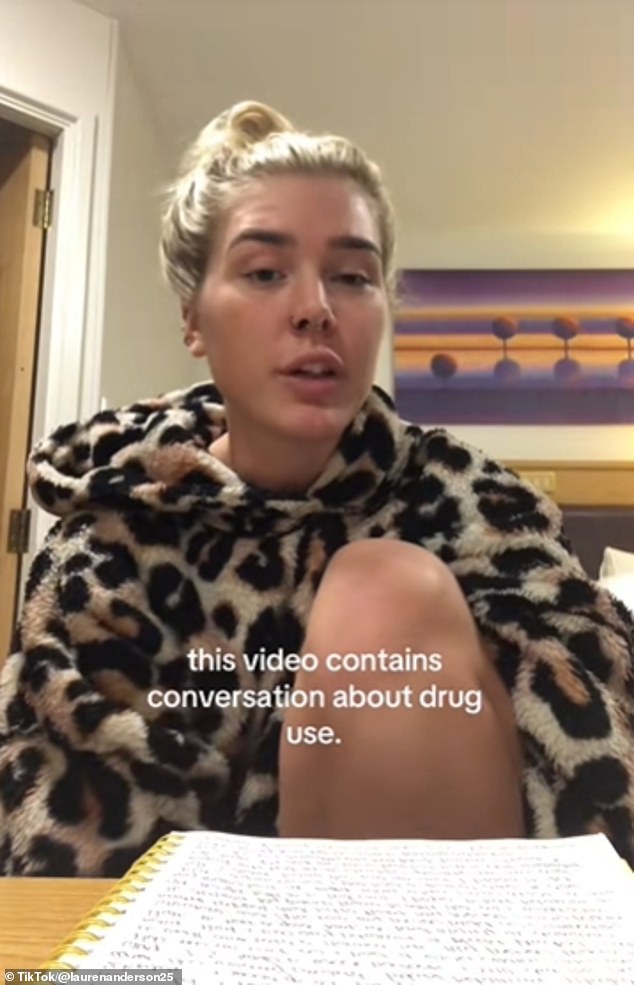 Lauren Anderson, 23, described how the drug had destroyed her life and left her a 'shell' of her former self