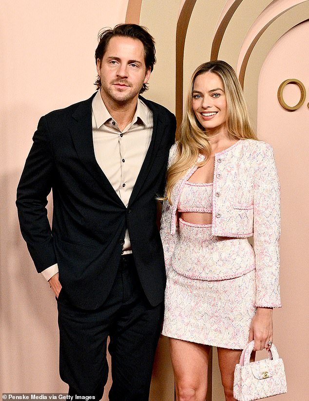 The loved-up pair welcomed their first child last October; Pictured 2024 in Beverly Hills at the Oscars Nominee Luncheon