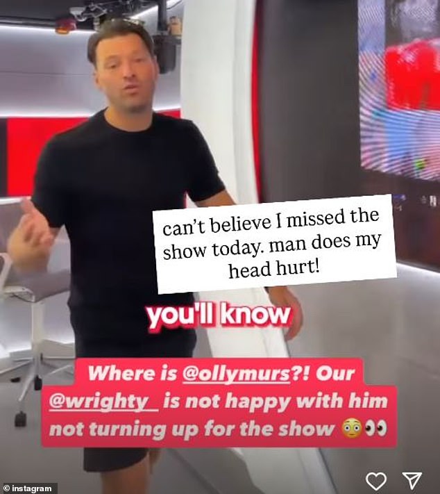 The former X Factor star, 41, left his co-star Mark Wright in the lurch as he seemingly couldn't make it in for the Heart Breakfast show