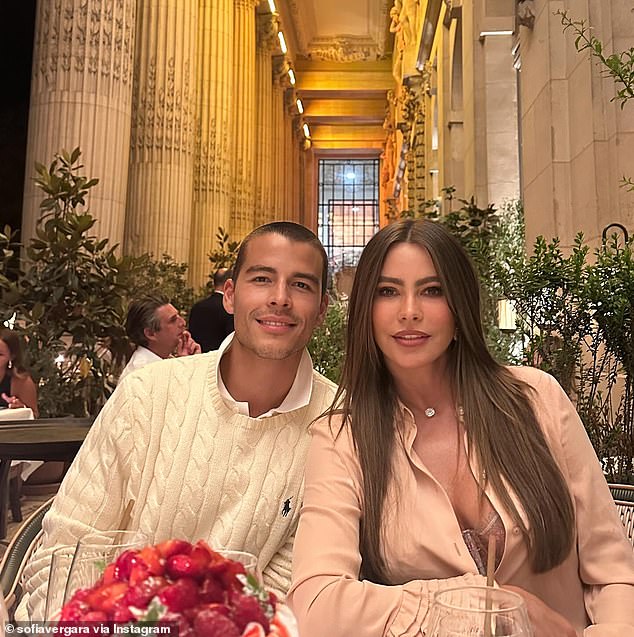 Pictures shared show her son Manolo, 33 was with her on the trip