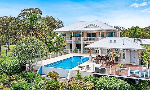 While Amber and Johnny were still celebrating their wedding in the Bahamas, Johnny's butler Ben King pulled into the palatial car port at Diamond Head, a riverfront mega-mansion on the Gold Coast of Australia (pictured)