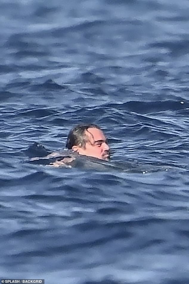 The Los Angeles native jumped in the water for a swim