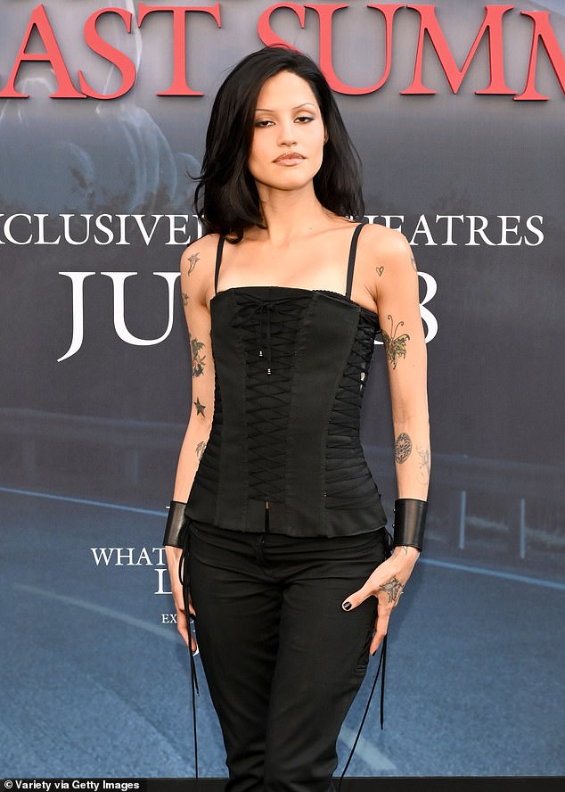 His fiancée Gabbriette stars in the new upcoming movie (pictured on July 14)