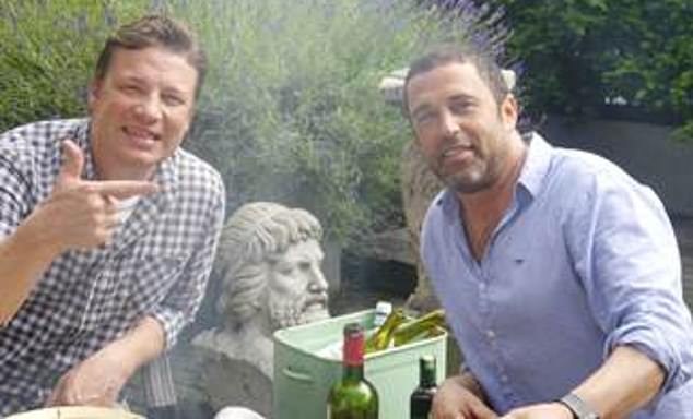 Jamie Oliver and Owen Pacey on Pacey's Shoreditch terrace