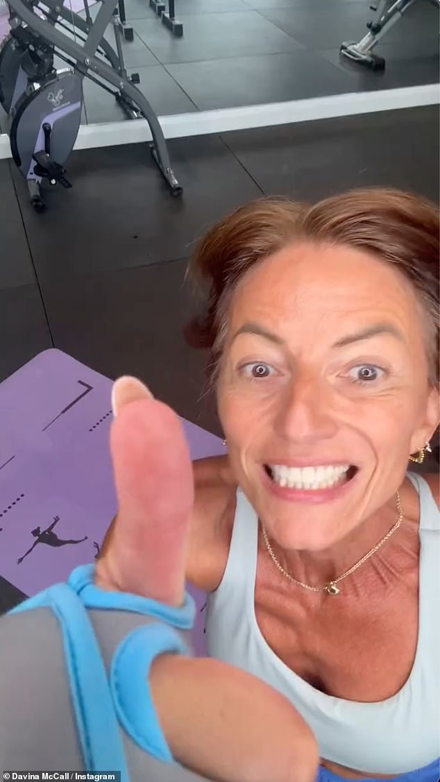 The TV presenter, 56, stunned fans on social media on Saturday after posting a clip of her latest training session, flaunting a sculpted six-pack