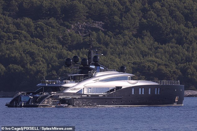 Rogan was seen boarding £480,000-a-week 'mega-yacht' OKTO near Venice with his family at the start of the week