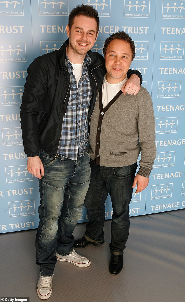 Danny and Stephen last worked together in the 2009 cult horror Doghouse (pictured together backstage at Teenage Cancer Trust in that same year)