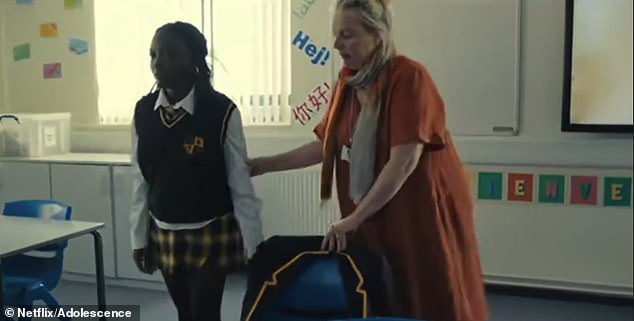 As well as working on the production side of things for Adolescence, Hannah also had a camep role in the series as the teacher Mrs Bailey in episode two