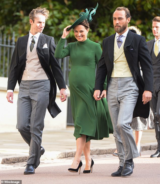 Kate's sister Pippa and brother-in-law James (right) at Prince Harry and Meghan Markle's wedding in 2018