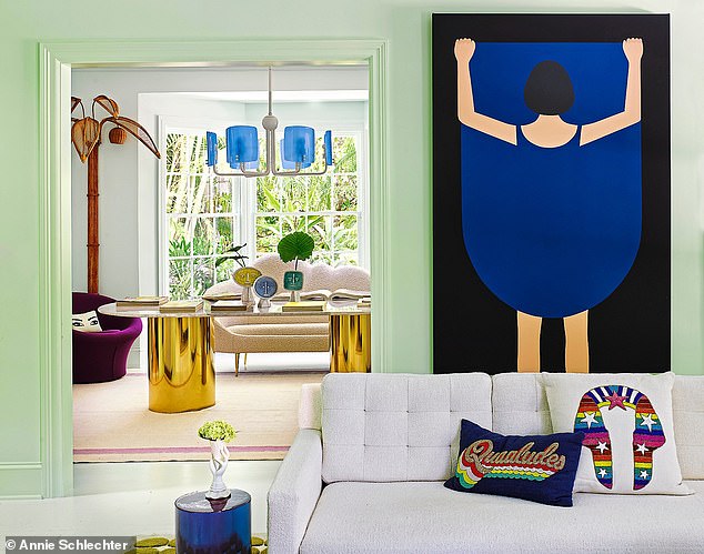 A work by Canadian graphic artist Geoff McFetridge is one of Jonathan’s favourites: ‘You have no idea what she is actually revealing.’