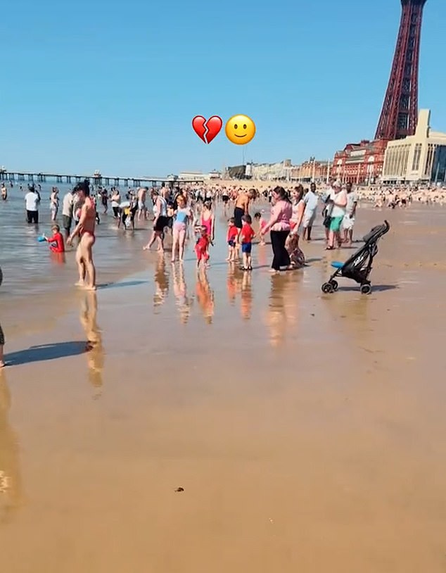 Images from this week show the migrant enjoying life on the beach in Blackpool, Lancashire