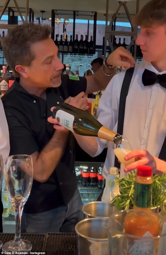 But now in his bid to be uncanceled, Gina returned to the kitchen for a 'cheery corporate video' at one of his five remaining restaurants - after they were saved from closure