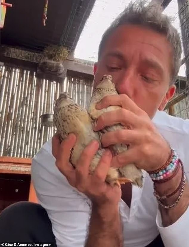 Another bizarre clip saw the TV star kissing quails before cooking them