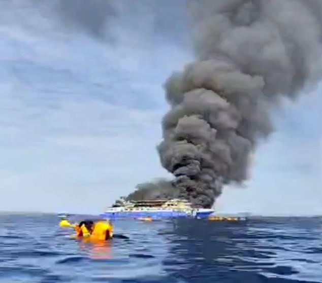 Some passengers filmed the wreckage a distance away as they recounted the horrifying events