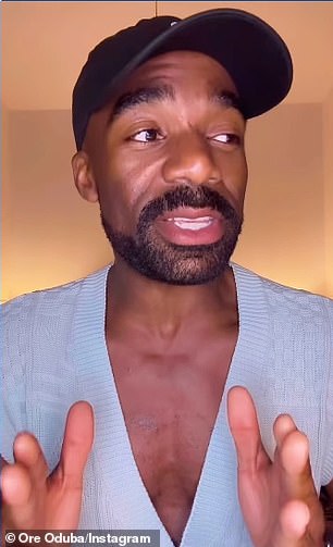 Oduba said he was 'ashamed and embarrassed' after falling victim to the scam