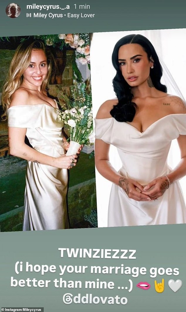 The dress also featured a wrap-style high-low skirt to show off the singer's legs, and she paired it with a traditional veil