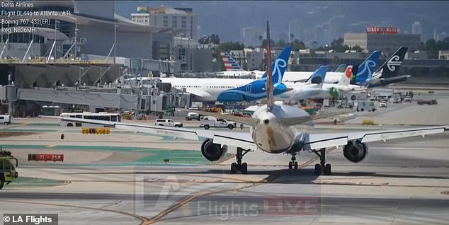 The plane was heading to Atlanta when it had no choice but to circle around and land back on the runway