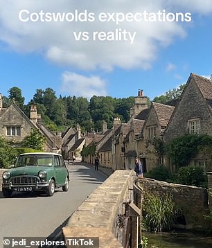 TikToker @jedi_explores showed the reality for those descending on 'Britain's prettiest village' - Castle Combe in The Cotswolds