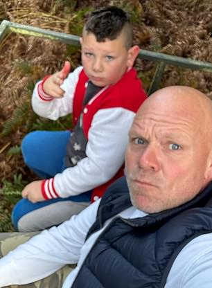 While he can't sit still on beach breaks - he's got a partner in crime, son Acey, nine, to have adventures with