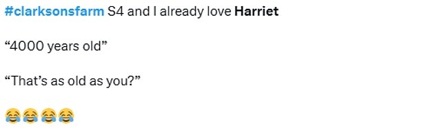 Despite the newest instalment only just gracing screens, Harriet has already been well received by fans who have begged Jeremy to 'find a way of keeping her'
