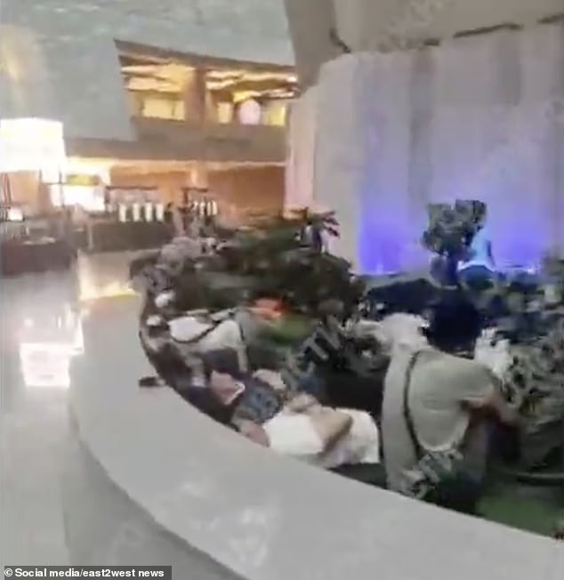 Many bedded down at the airports amid the chaos as airports Sheremetyevo, Domodedovo, Vnukovo and Zhukovsky were all affected